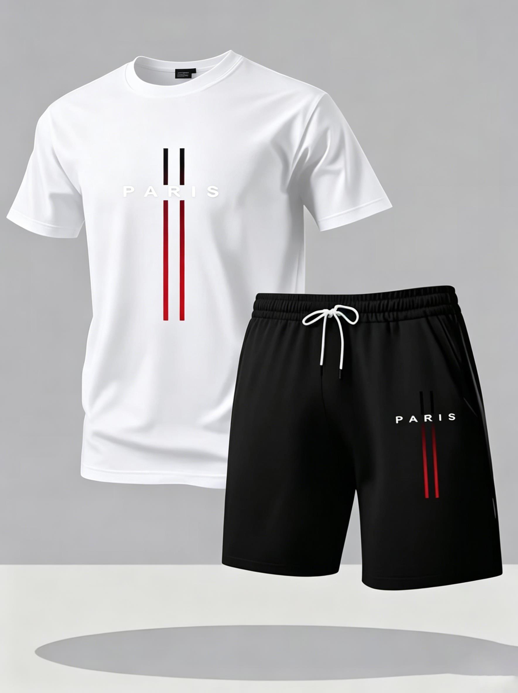 Street Fashion In Paris - Męski szybkoschnący dwuczęściowy sportowy dres Minimal