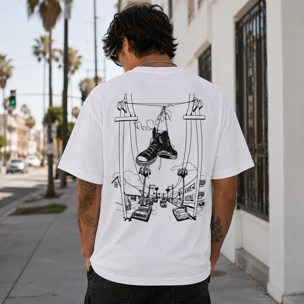 Street Fashion Online - Koszulka Sneakers on Power Lines -