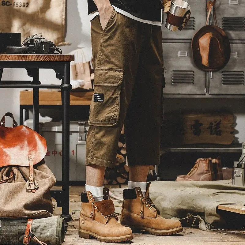 Cargo Pant Wide - Męskie luźne szorty cargo z szerokimi