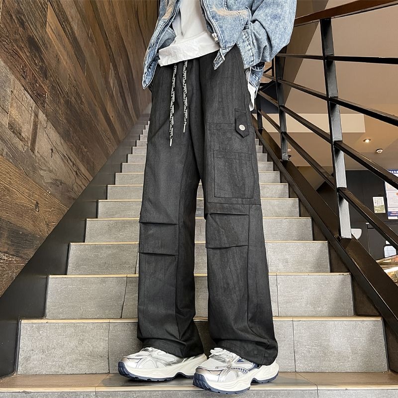Cargo Pant Wide - Męskie spodnie cargo z wieloma kieszeniami,