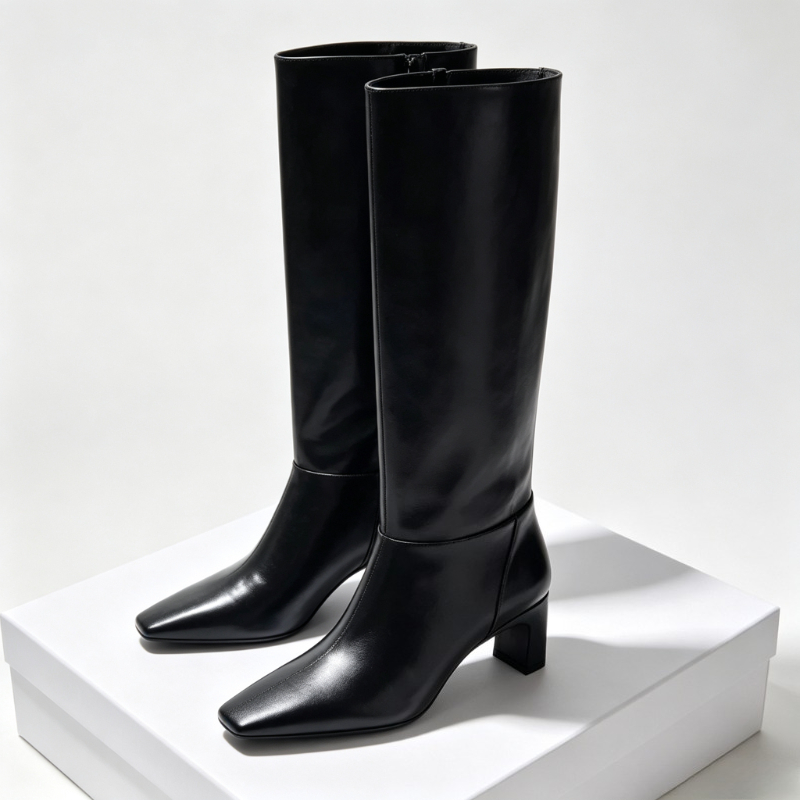 Street Fashion Brands - Modne skórzane botki na niskim obcasie