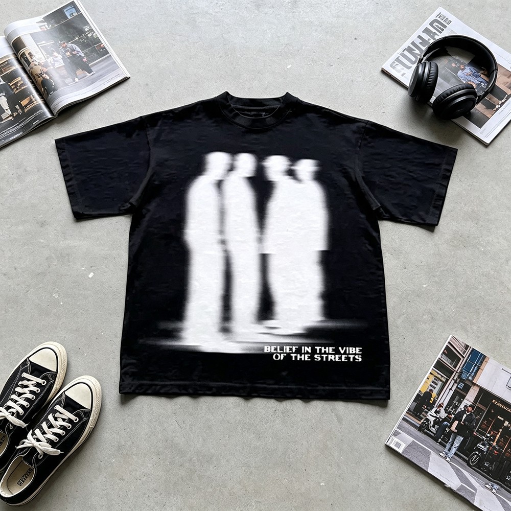 Street Fashion Vibes - T-shirt z grafiką Blurry Silhouette Street