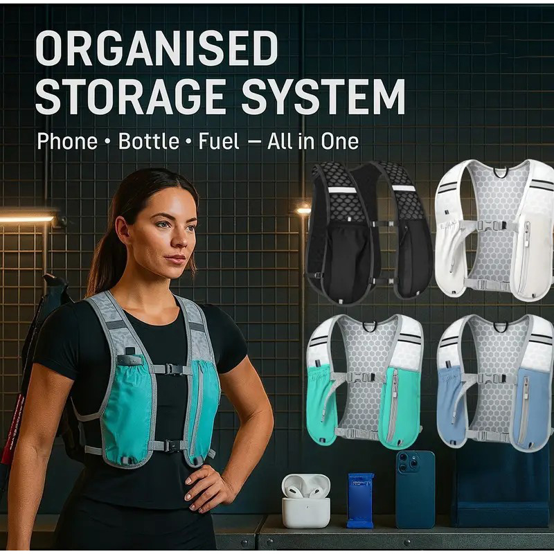 Reflective Jacket Running - Lekka kamizelka do biegania z kieszenią
