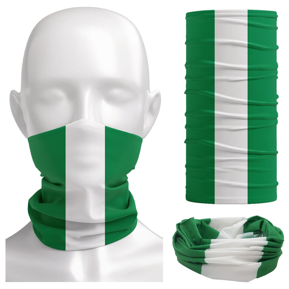 Balaclava Face Mask - Flaga Nigerii Chustka damska Ochraniacz na
