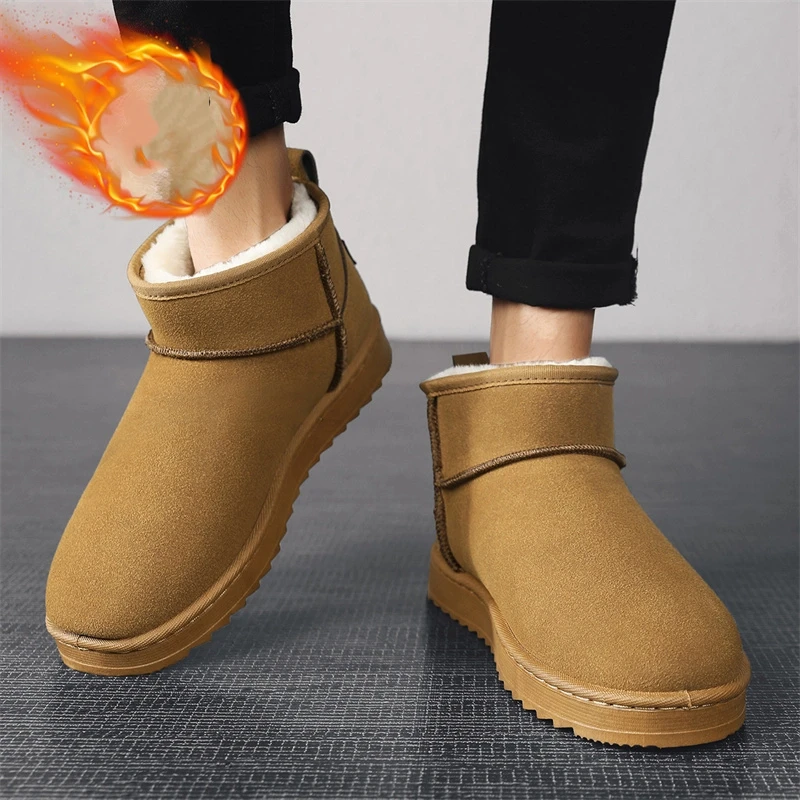 Street Fashion Online - Nowe brązowe zamszowe mini botki męskie
