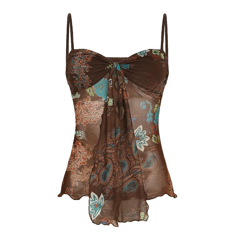 Vintage Boho Kwiatowy Top na R – Mesh Top Layering recenzja i cena