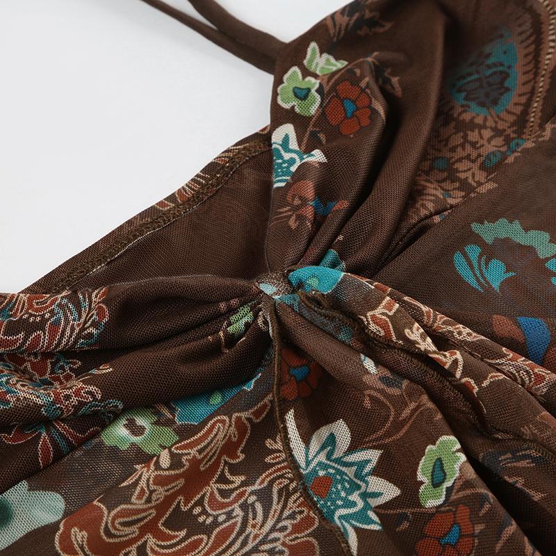 Vintage Boho Kwiatowy Top na R – Mesh Top Layering recenzja i cena