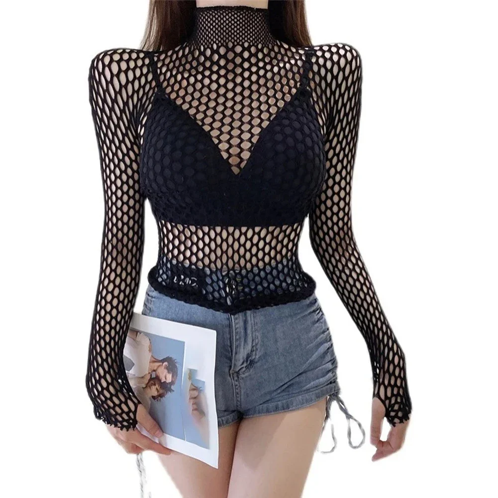 Damskie seksowne bluzki z siat – Mesh Top Layering recenzja i cena