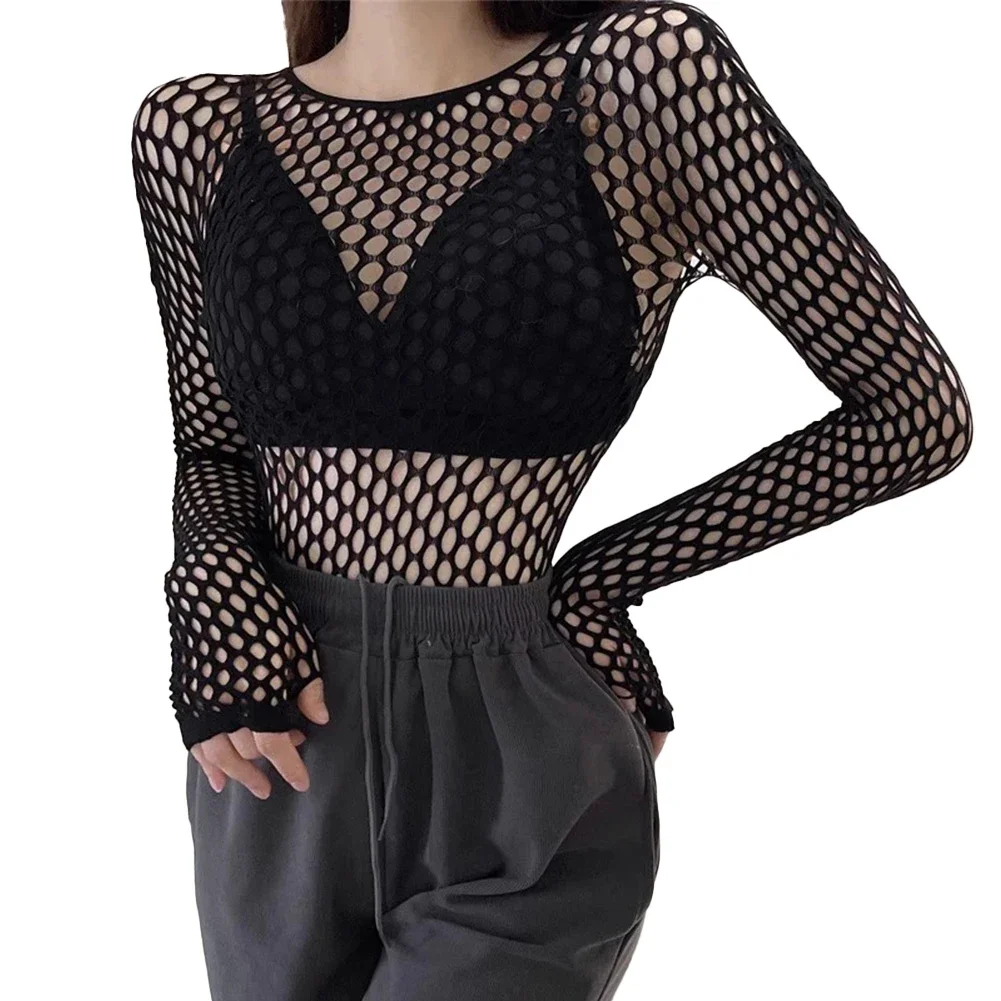 Damskie seksowne bluzki z siat – Mesh Top Layering recenzja i cena